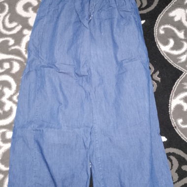 Pantalon léger en tissu bleu avec ceinture élastique taille S (EU 36)