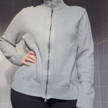 Strickjacke grau aus Bio-Baumwolle L