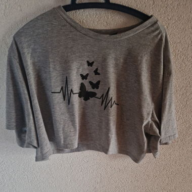 Crop top grigio