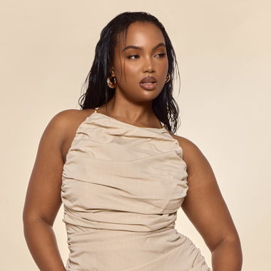 Robe beige dos nu PLT