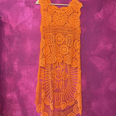 Tunique crochet orange