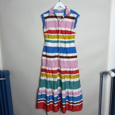 Gestreidtes ärmelloses Hemdkleid