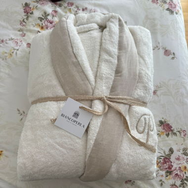 Accappatoio spugna bianco Biancoperla