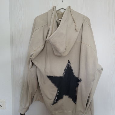 Greige Oversize Hoodie with Star