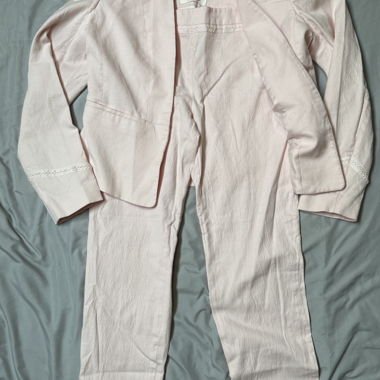 Pink blazer and trousers set