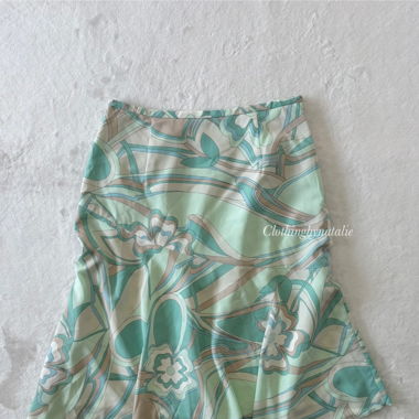 Blue Floral Chiffon Skirt (S)