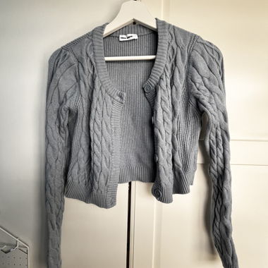 Cardigan en maille gris
