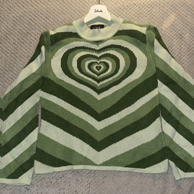 Maglione verde Cider con motivo a cuore