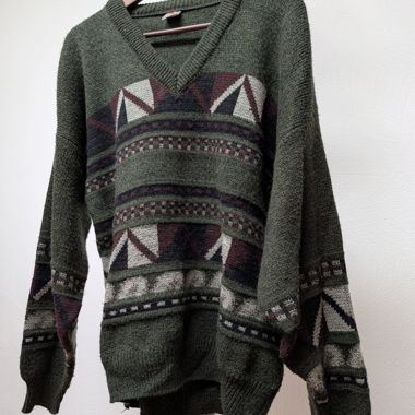 Vintage Gemusterter Strickpullover