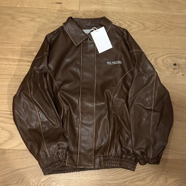 Aelfric Eden Braune Lederjacke Oversized