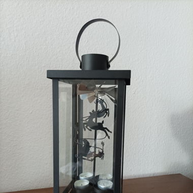 Windlicht Laterne mit Rehe - Motiv