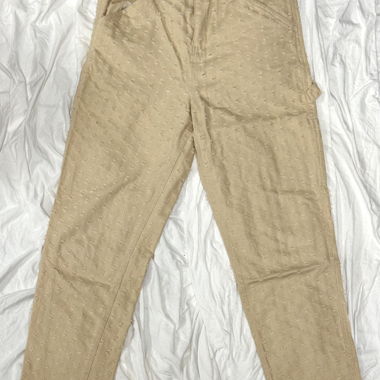 Jeans beige forati
