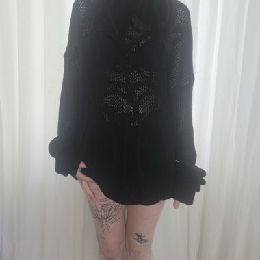 Black Mesh Sweater