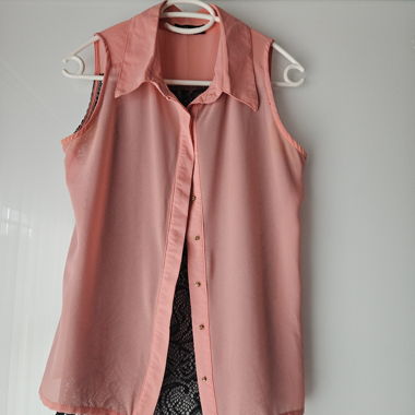 Chemisier sans manches rose