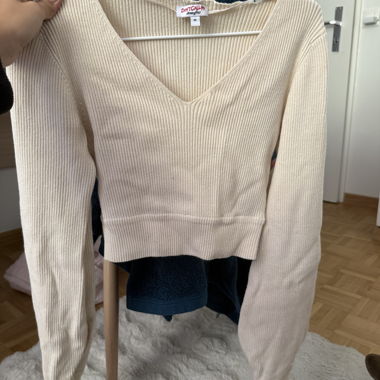 Beige Ribbed Sweater