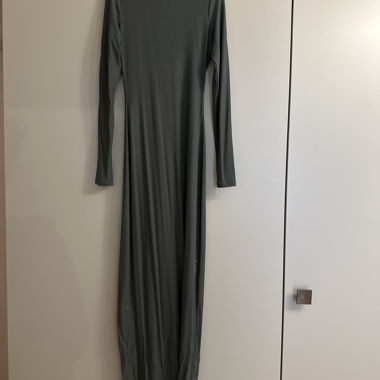 SKIMS : Robe longue col roulé verte