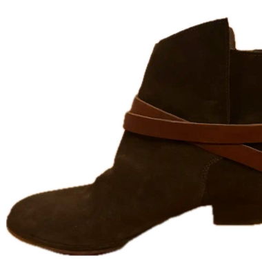 Maje bottines santiags en cuir suédé