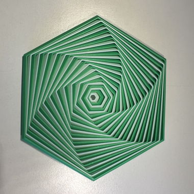 Giocattolo Fidget a Esagono stampato in 3D (Verde/Bianco)