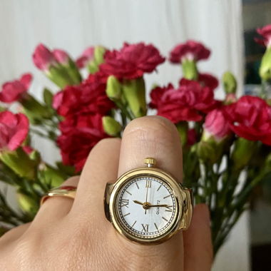 Gold Finger Uhr (funktionierend!) - größenverstellbar