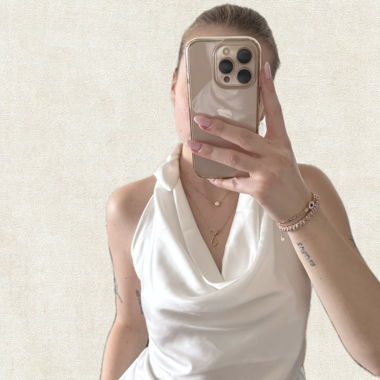 White backless top
