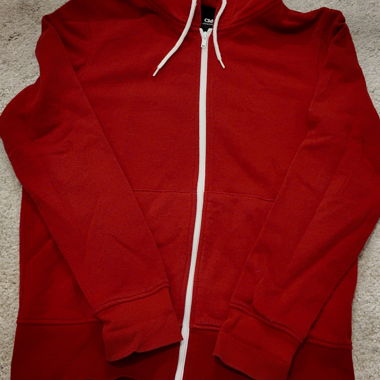 Felpa con zip rossa Clockhouse