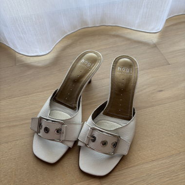 Mules in pelle vintage Hogl bianche