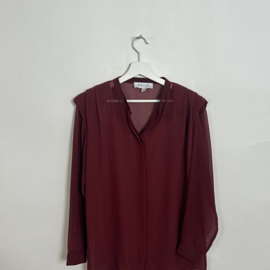 Camicia trasparente bordeaux