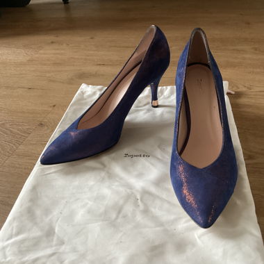 Repetto blue-violet glittered pumps size 40