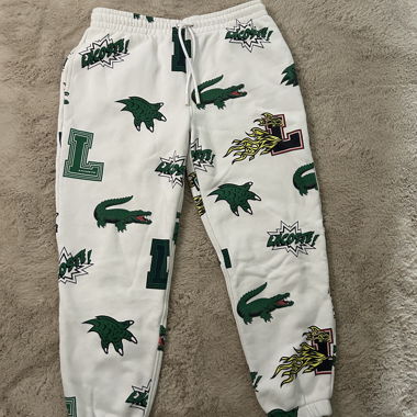 Pantaloni da jogging Lacoste bianco/verde