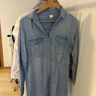 Robe Chemise en denim bleue