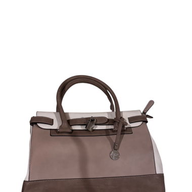 Brown and white bag