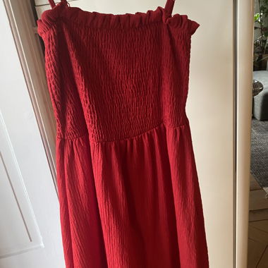 Abito Maxi Rosso H&M con Spalline, Arricciato