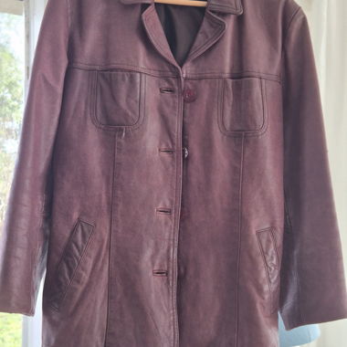 Himbeerrote Lederjacke Chriss XL