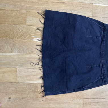 classic black denim skirt