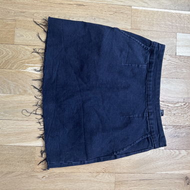 classic black denim skirt