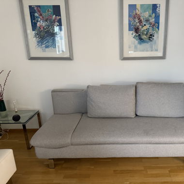 Schlafsofa Stoff Grau