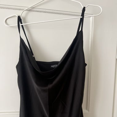 Nasty Gal Black Satin Dress