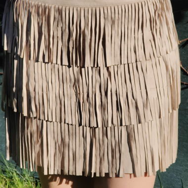 Mini gonna con frange beige Morgan taglia 42