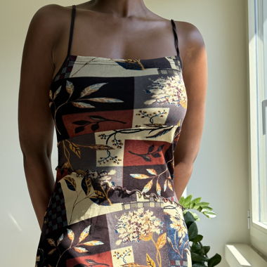 Patterned mini slip dress