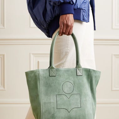 Yenky Tote Bag Suede Leather Mint Green