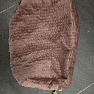 Beauty case trapuntato color rosa antico
