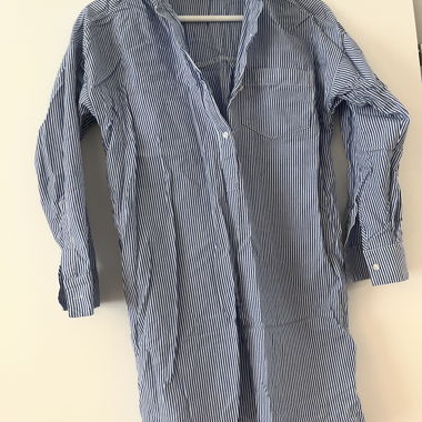 Abito camicia a righe blu