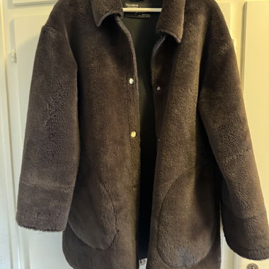 Cappotto in ecopelliccia marrone
