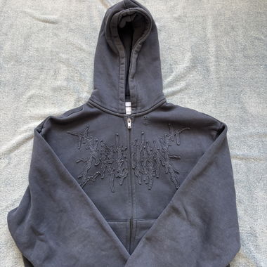 Grey zip-up hoodie