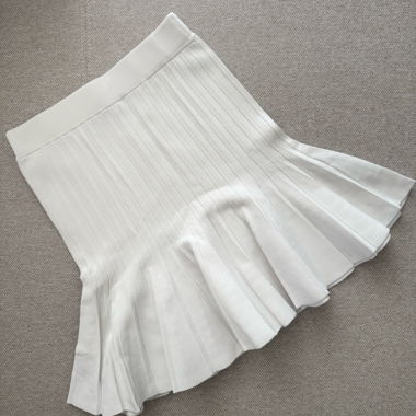 Jupe plissée blanche en maille - Zara