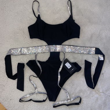2-Piece Rhinestone Swimsuit