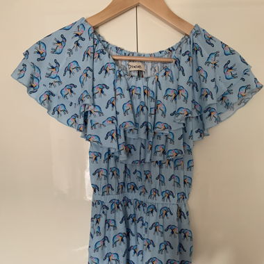 Dixie Mädchen-Hosenkleid aus Chiffon blau