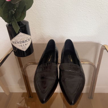 Mocassins noirs effet croco