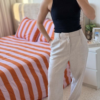 Graue Stoffhose ZARA