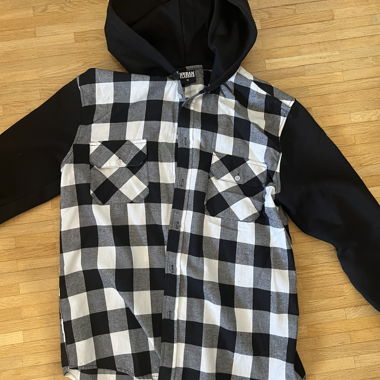 Karierte Hoodie-Hemd